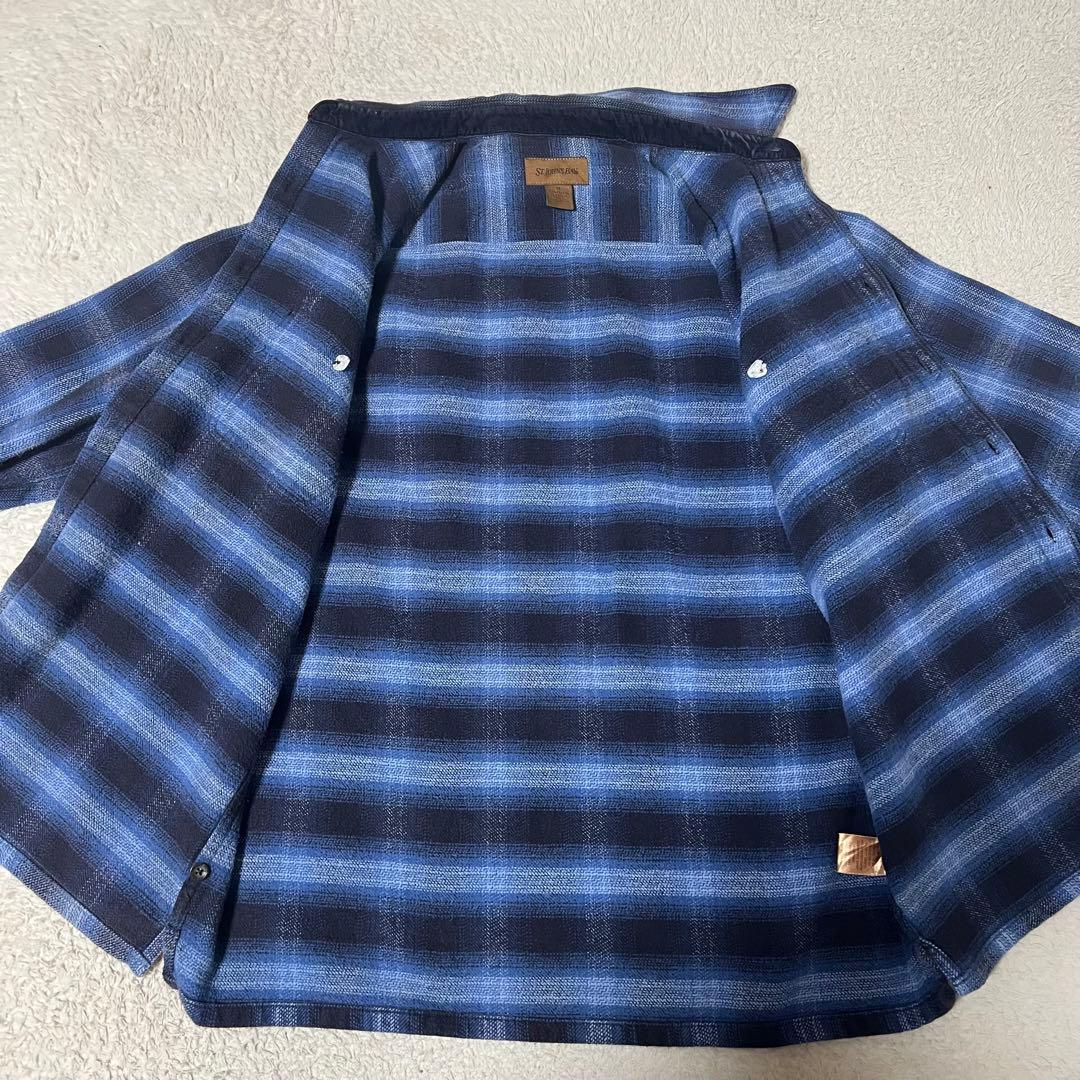 ST JOHN’S BAY フランネルシャツ オンブレ メンズ M