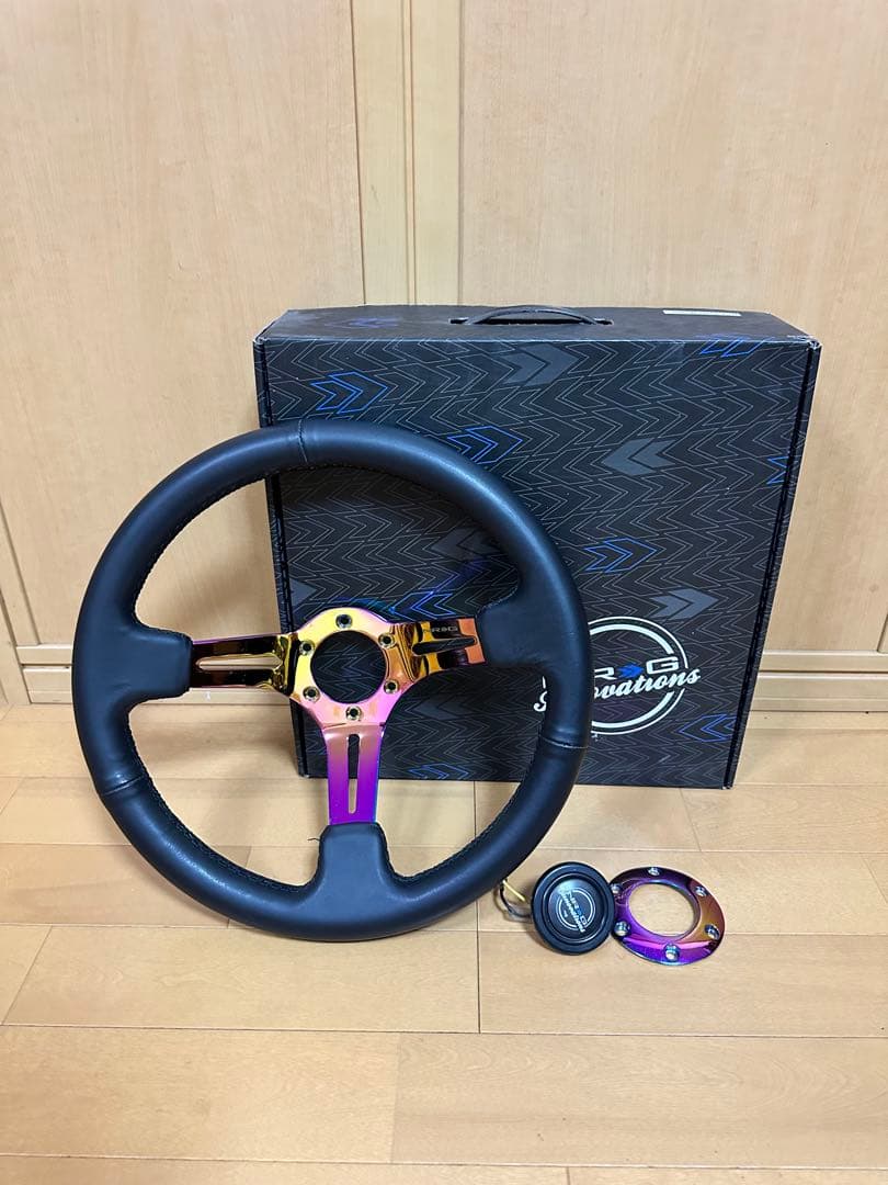 NRGステアリング ネオクローム レザーグリップ350mm