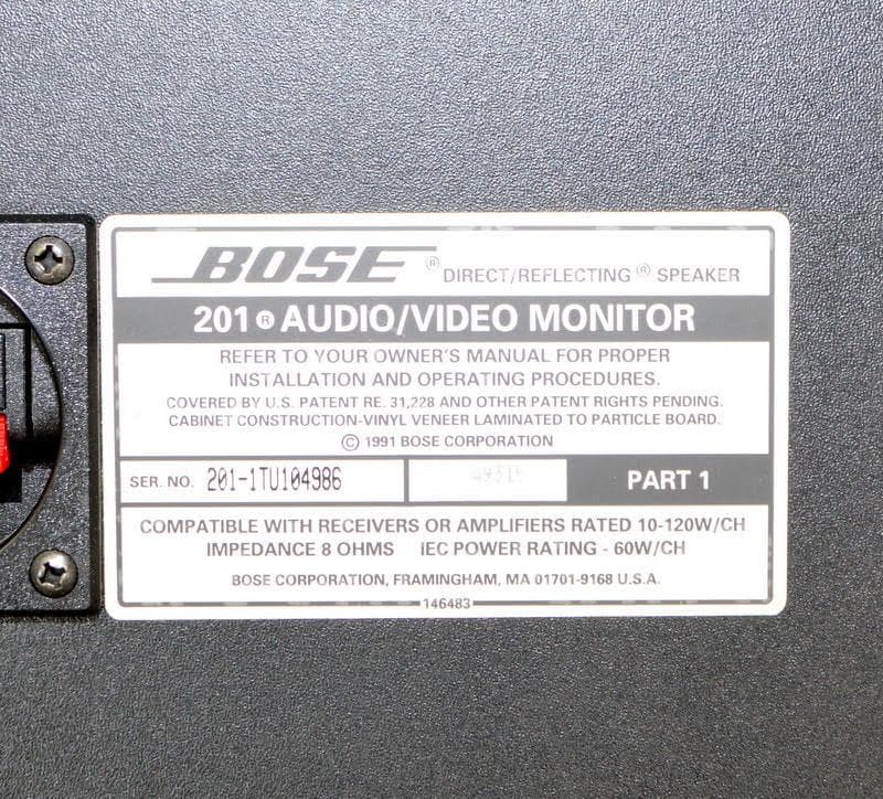 鳴音良好☆BOSE ボーズ 201 AUDIO VIDEO MONITOR ペア