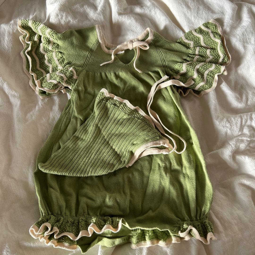 Mabli オリーブグリーンロンパース 2Y