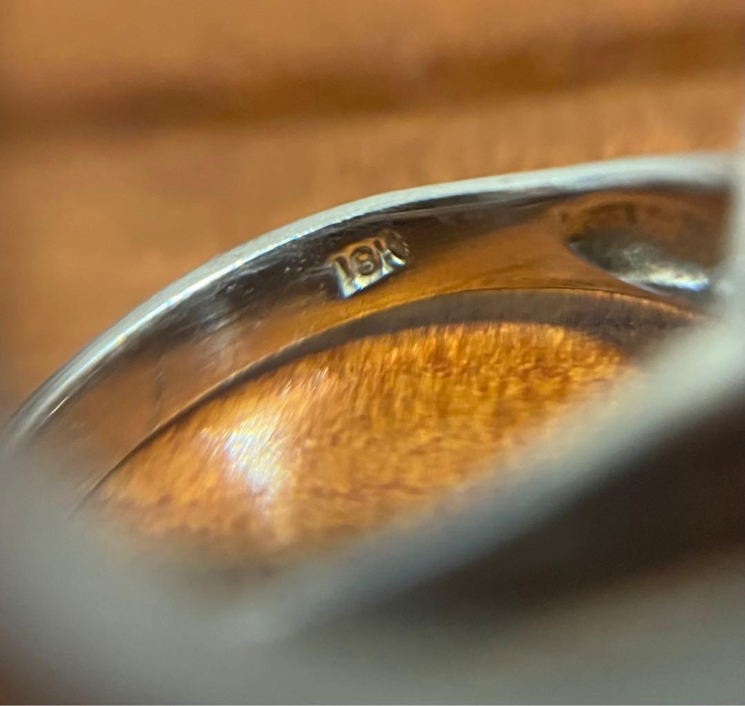 S*o様 シルバーリング　18K刻印？　グリーン系　天然石