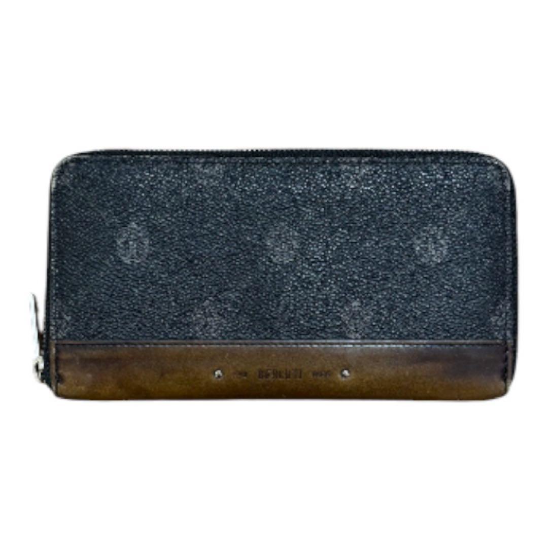 BERLUTIベルルッティ 長財布 イタウバ PVC×レザー ブラック ブラウン