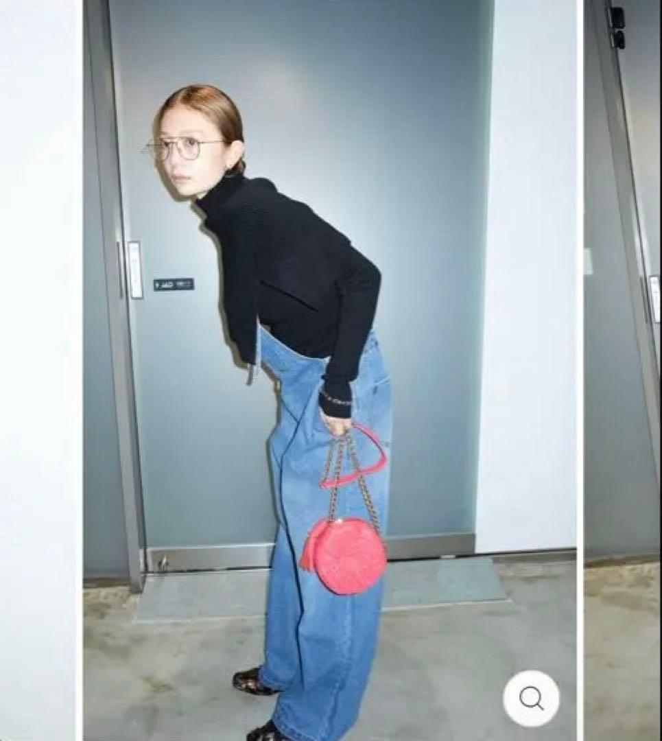 ケープアンサンブルニットフロントジップストラップデザインデニムサロペット3SET