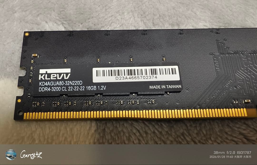 KLEVV DDR4 3200MHz 16GB メモリ