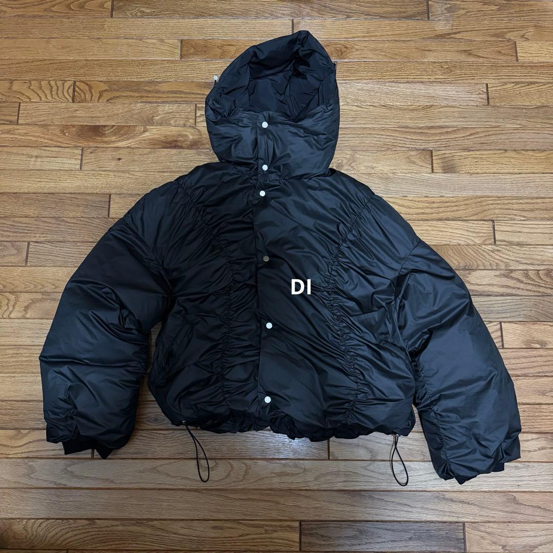 un3d ギャザー入りダウンジャケット 38 ブラック