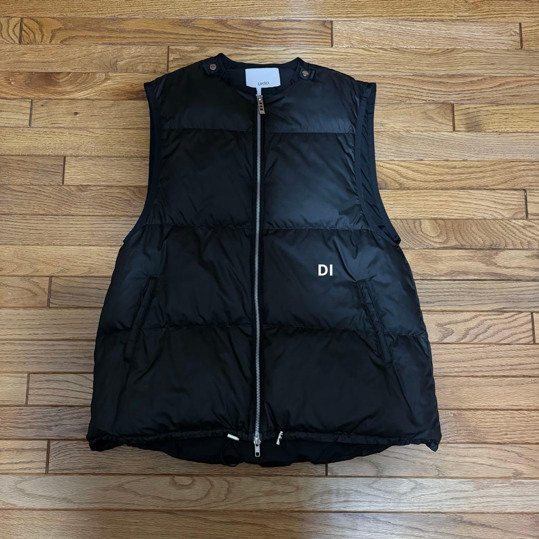 un3d ギャザー入りダウンジャケット 38 ブラック