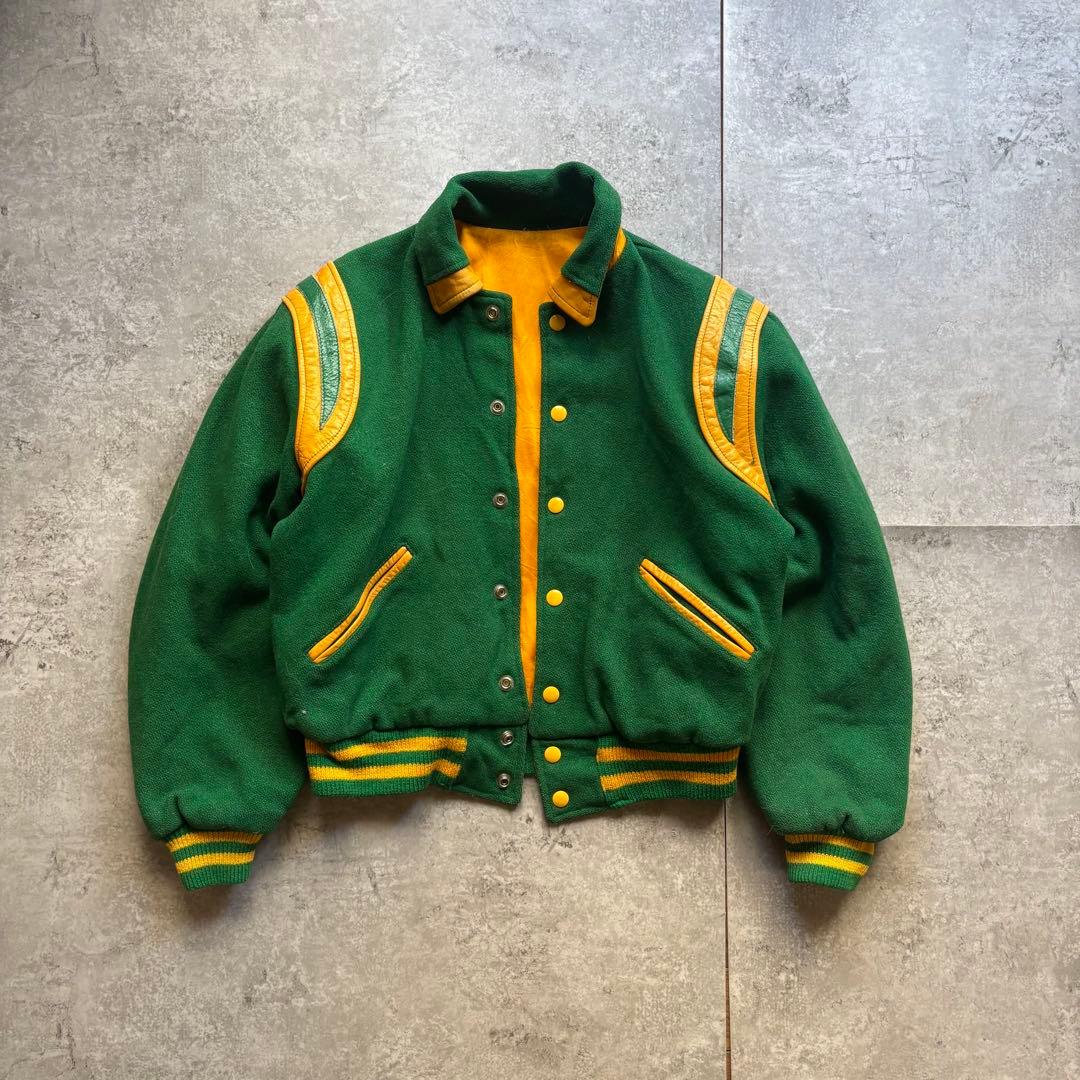 古着　50s 60s リバーシブル　ジャケット　スタジャン　サテン　ヴィンテージ