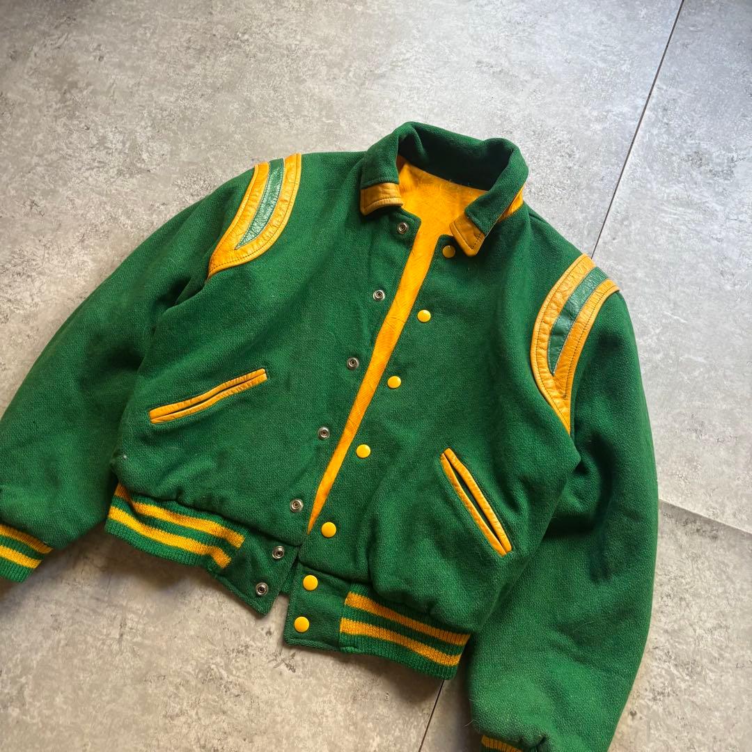 古着　50s 60s リバーシブル　ジャケット　スタジャン　サテン　ヴィンテージ