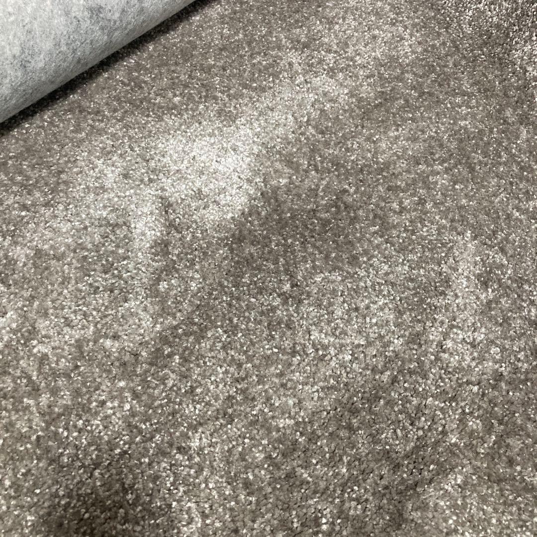 円形ジェイド190cm防炎シルバーラグ美品