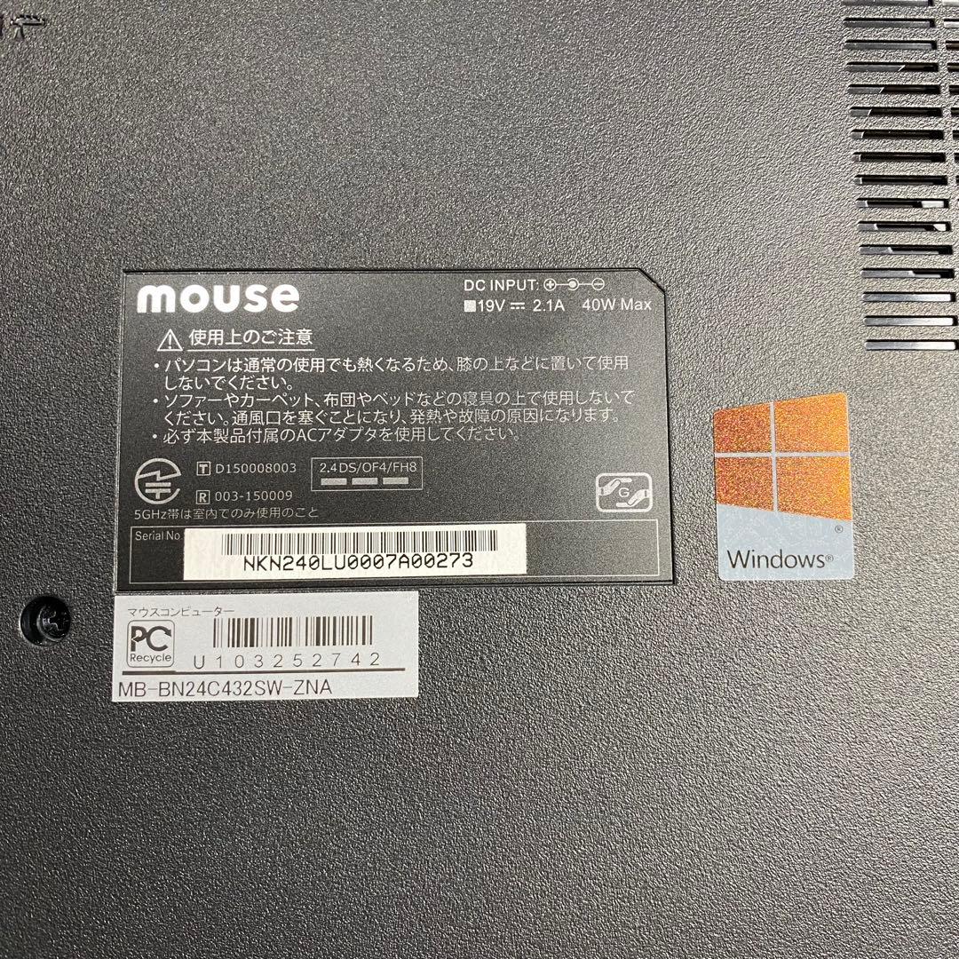 mouse ノートPC MB-BN24C432SW-ZNA Windows 10