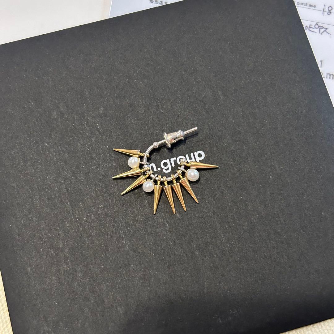 e.m. ピアス フープ スタッズ パール コーン S