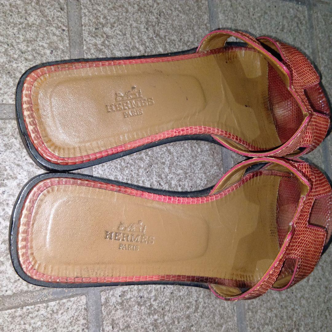 HERMES　エルメス　オラン　リザード　サンダル