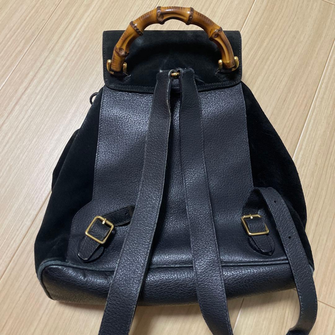 GUCCI グッチ スエード レザー バンブー リュックサック