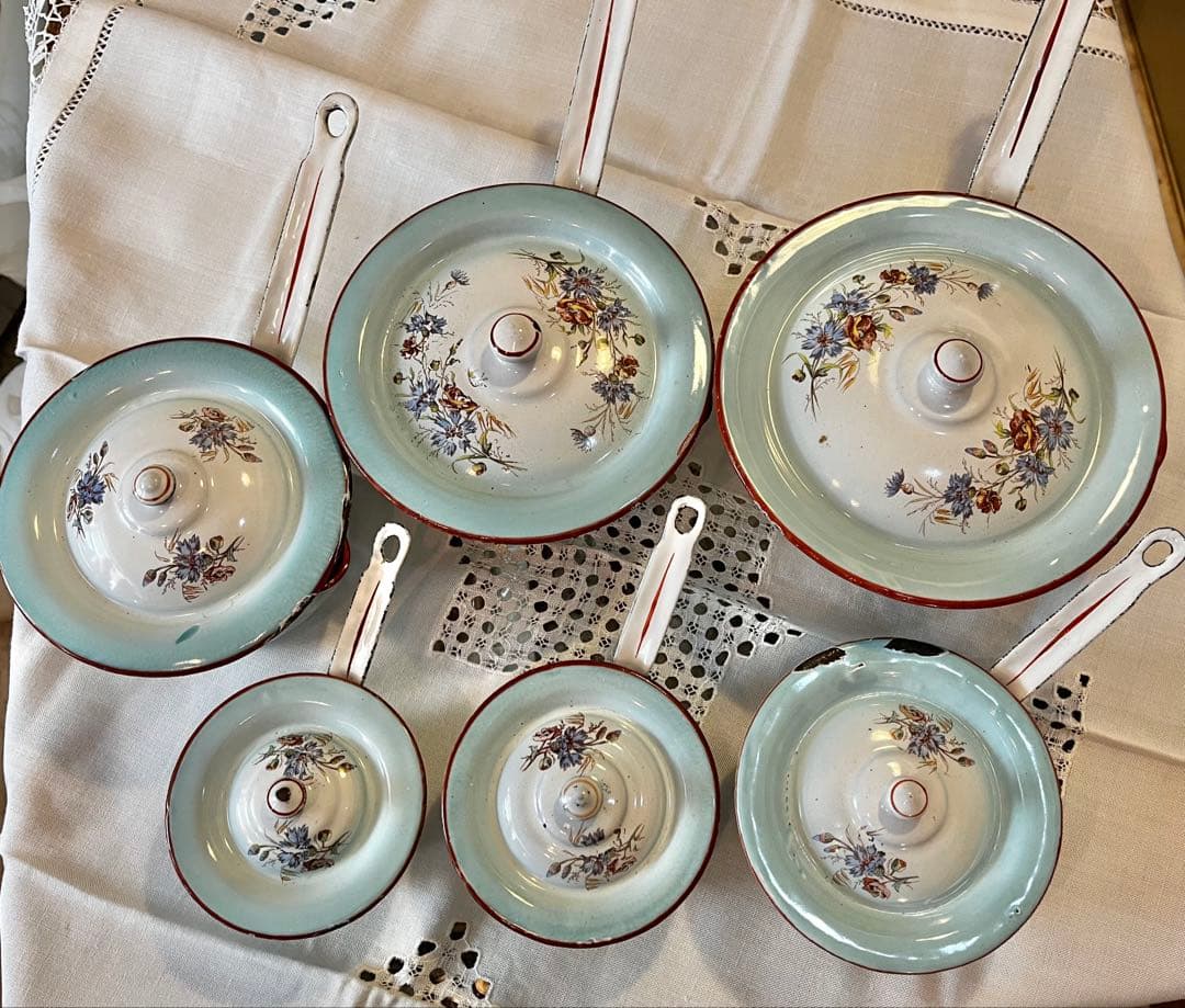 フランスアンティークホーローセット