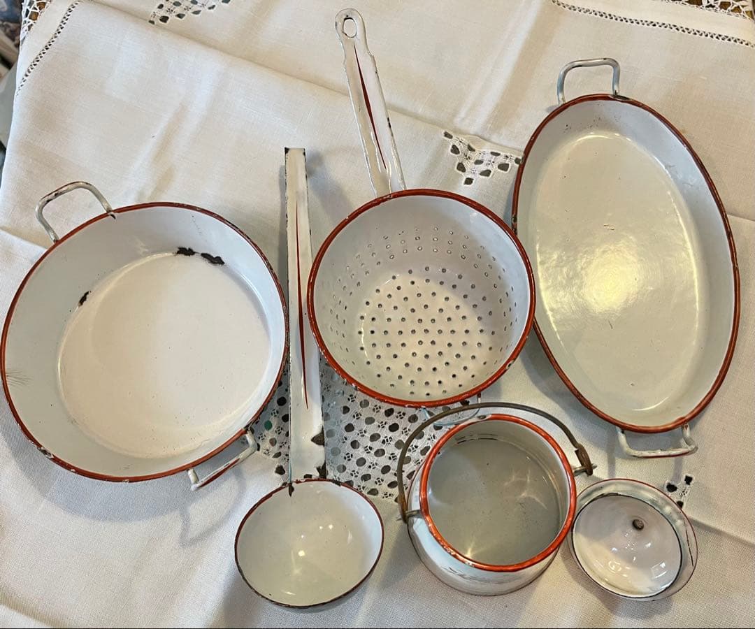 フランスアンティークホーローセット