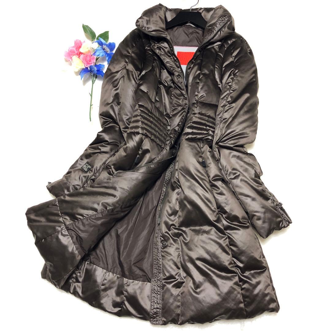 極美品　スポーツマックス　ダウンコート　ロゴエンブレム✨　ダークモカ　42