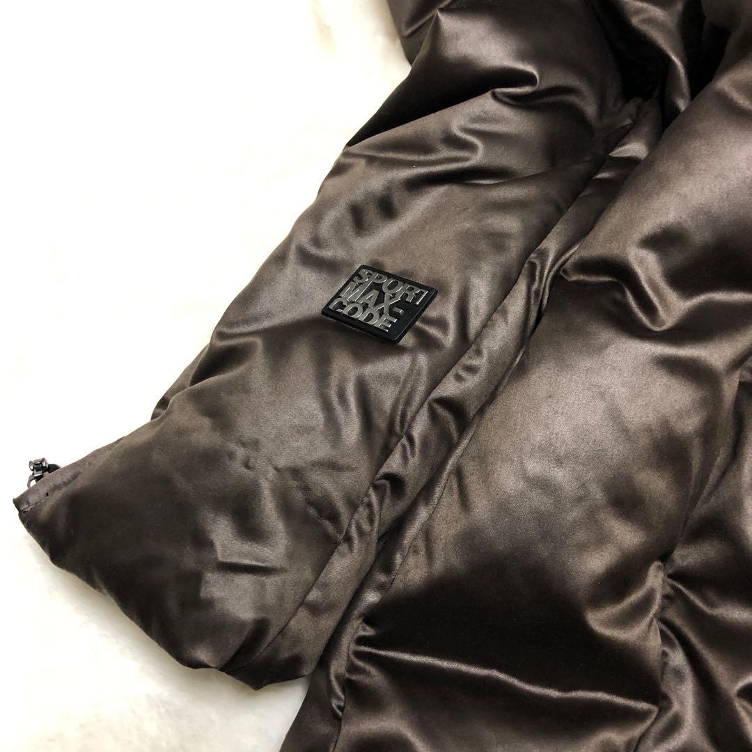 極美品　スポーツマックス　ダウンコート　ロゴエンブレム✨　ダークモカ　42