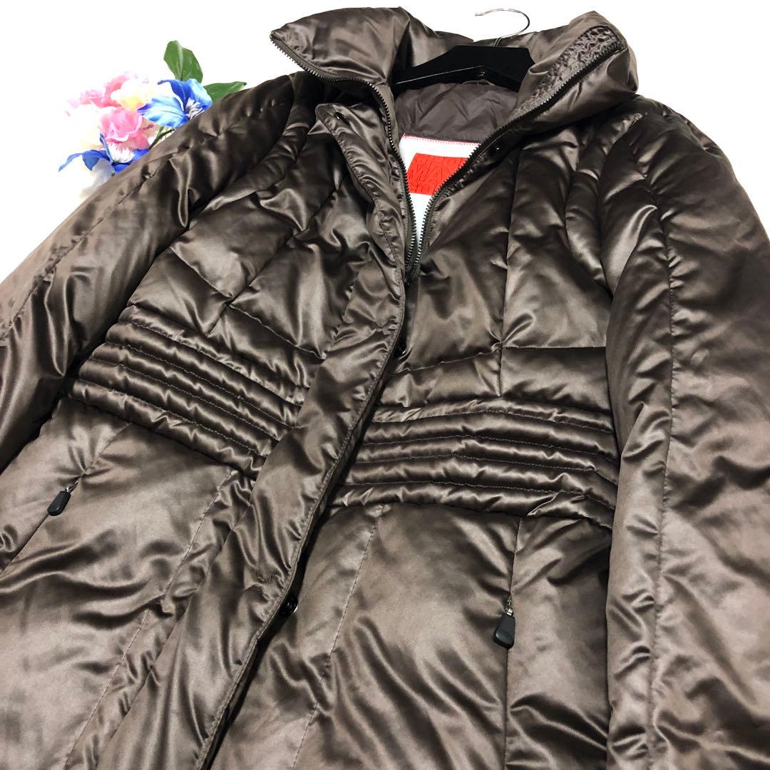 極美品　スポーツマックス　ダウンコート　ロゴエンブレム✨　ダークモカ　42