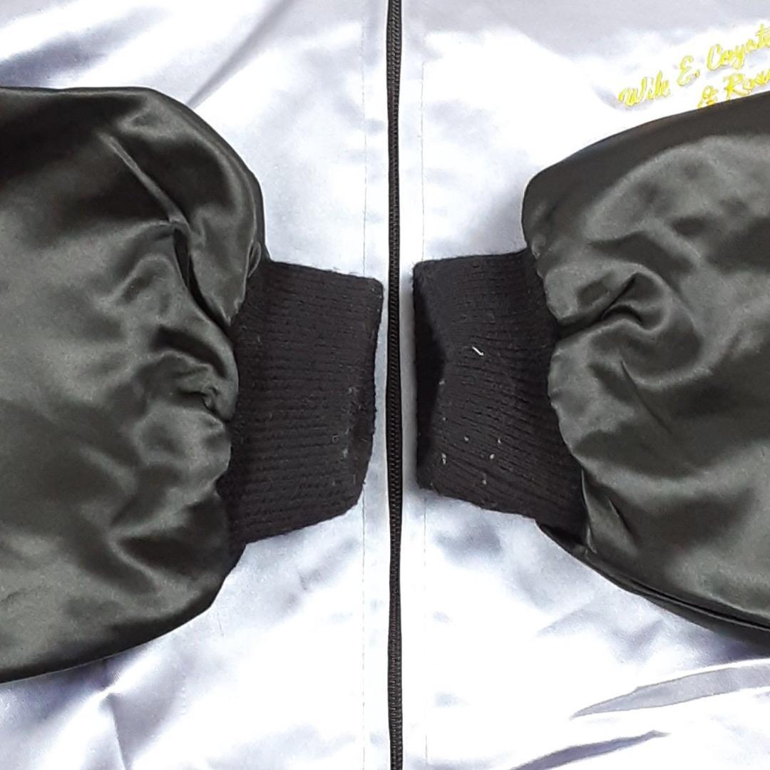 美品◎Road Runner ルーニーチューンズ スカジャン 刺繍 サテン 黒銀