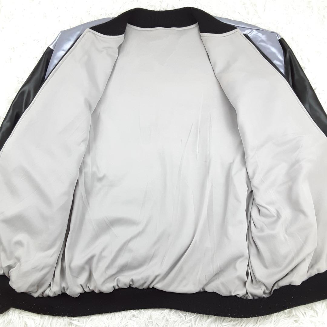 美品◎Road Runner ルーニーチューンズ スカジャン 刺繍 サテン 黒銀