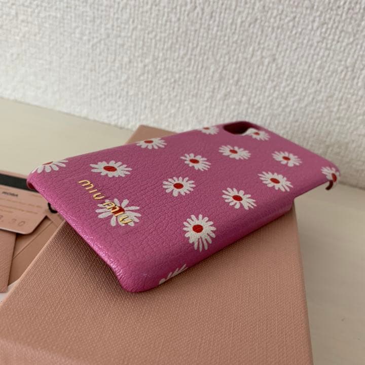 新品 miumiu ミュウミュウ iPhoneX 花柄 スマホケース