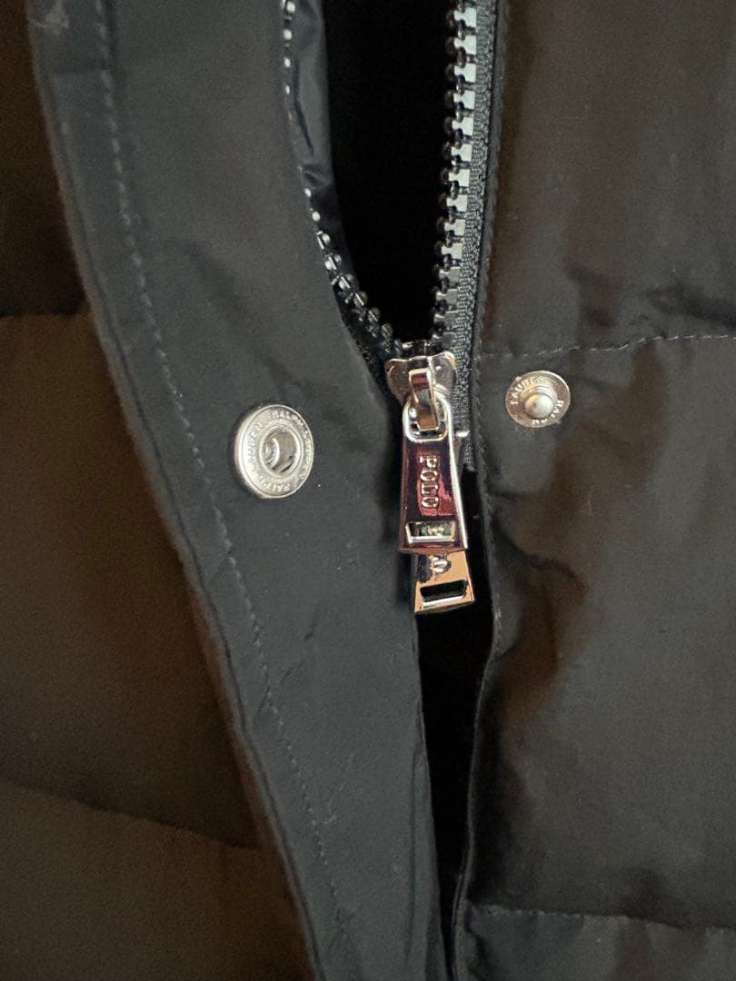 Polo Ralph Lauren 黒 ロングダウンベスト フード付き