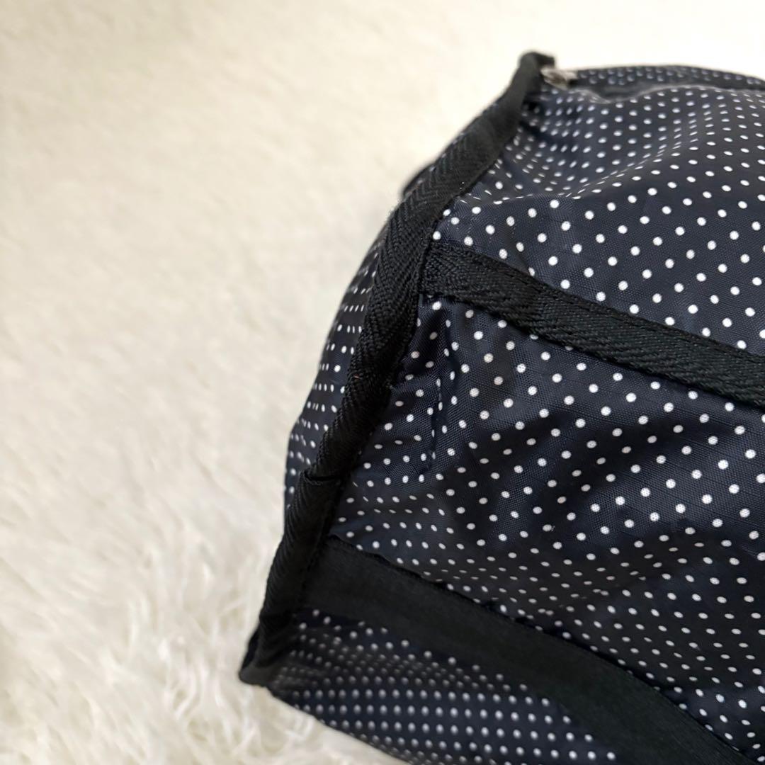 美品☆鍵付き☆レスポートサック ラージウィークエンダー ボストンバッグ　黒　水玉