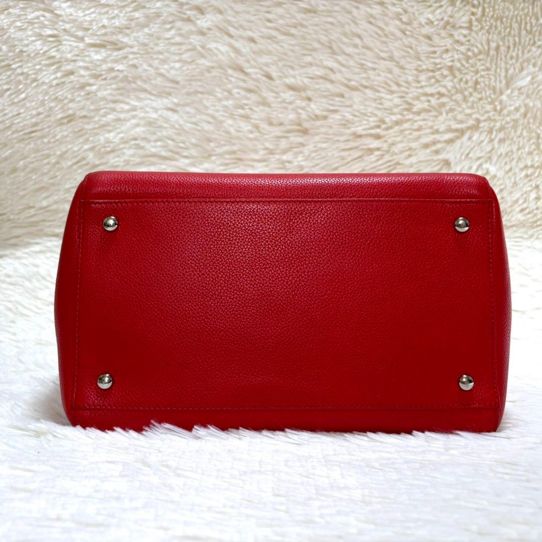 【美品】MORABITO モラビト　ミリー　ハンドバッグ　レッド