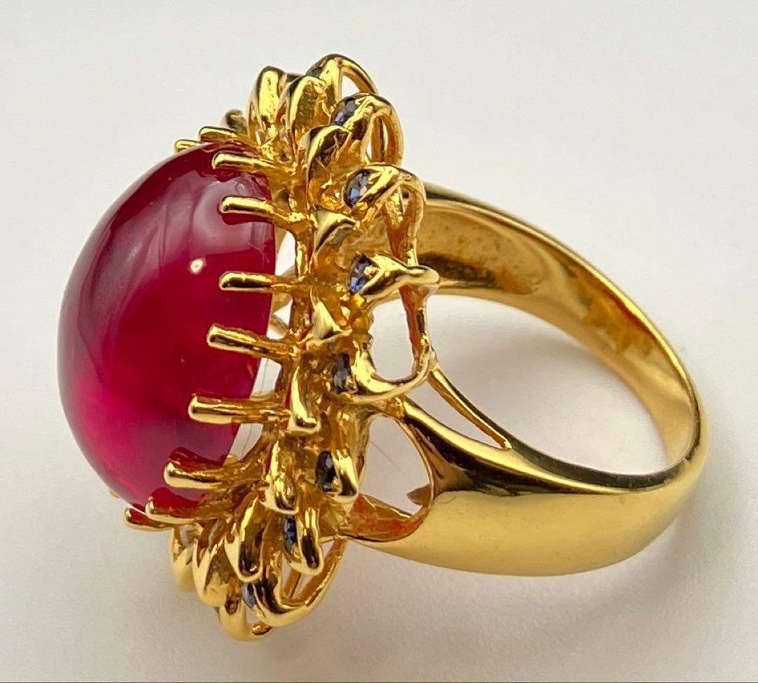 アーデルハイト モザンビーク産 ルビー20.6ct￼24kメッキ仕上 指輪