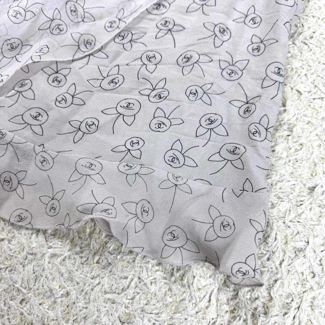CHANEL 03A キャミソール ココマーク 総柄 フリル ロゴボタン