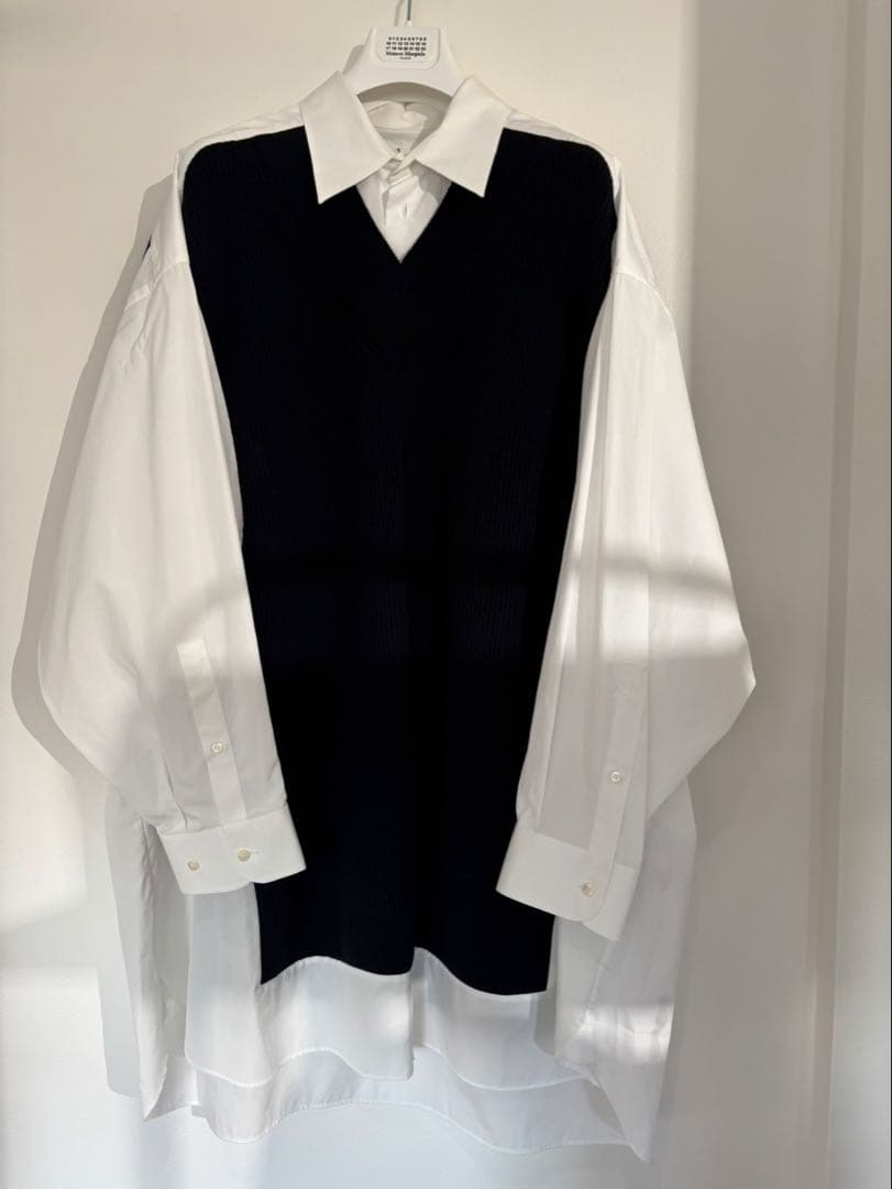 Maison Margiela レイヤードデザイン長袖シャツ