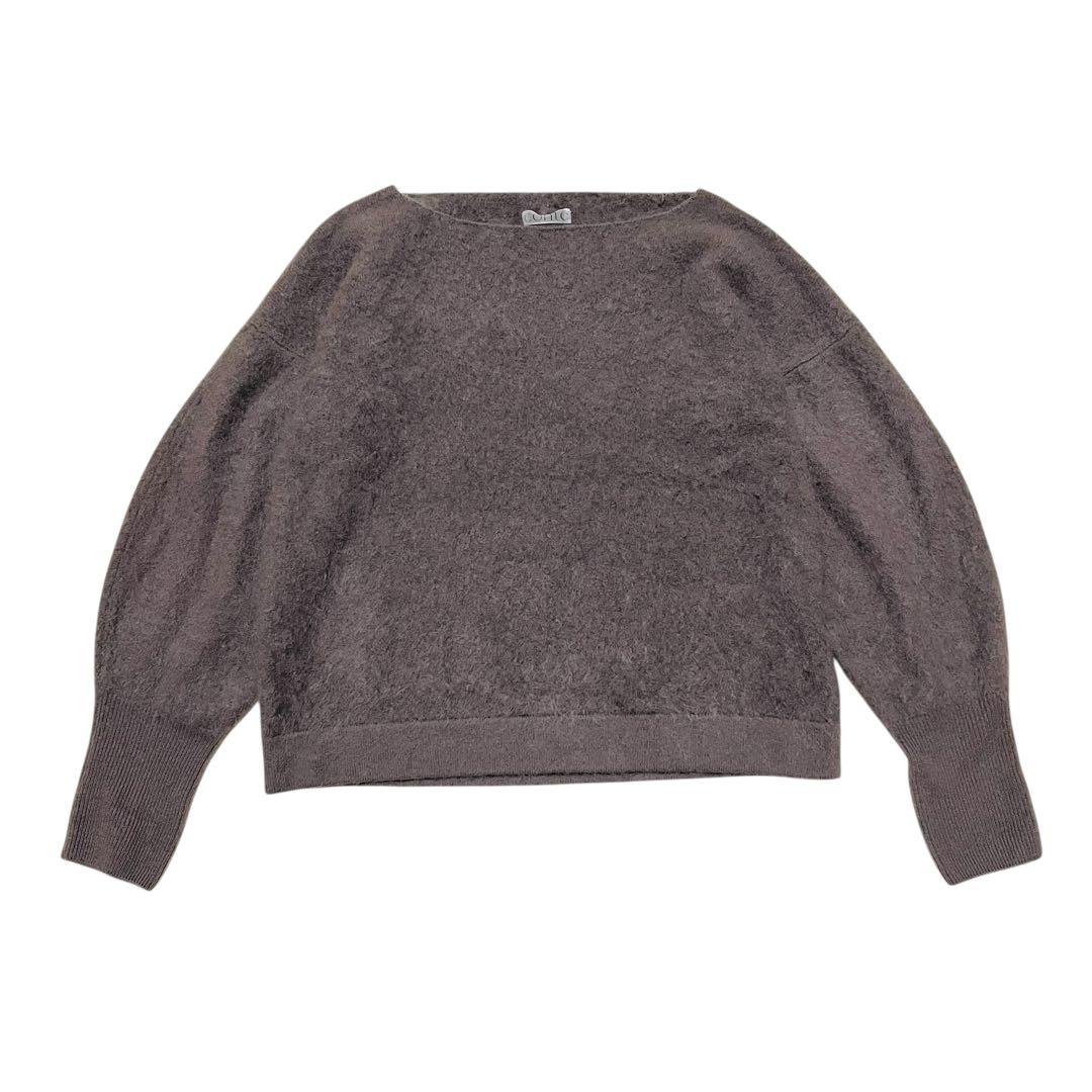 【まもなく終了】　conte 24AW カシミヤ ファー ボートネックニット