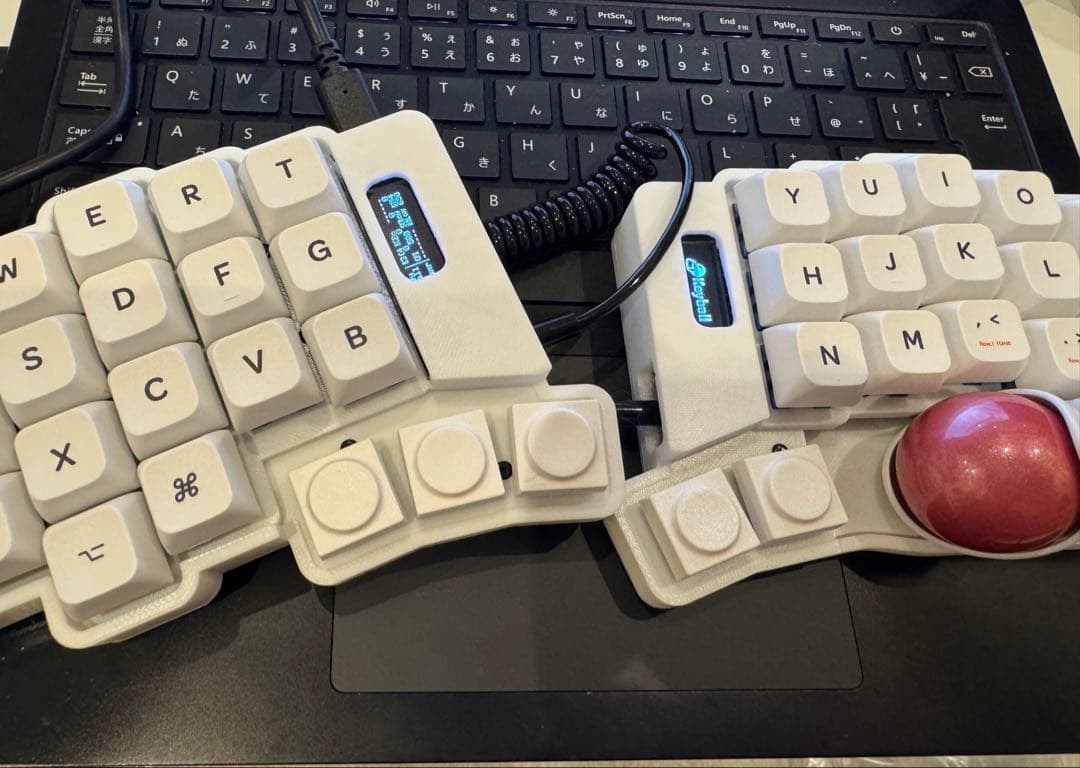 【新品】keyball44 白　トップケースマウント　フルセット