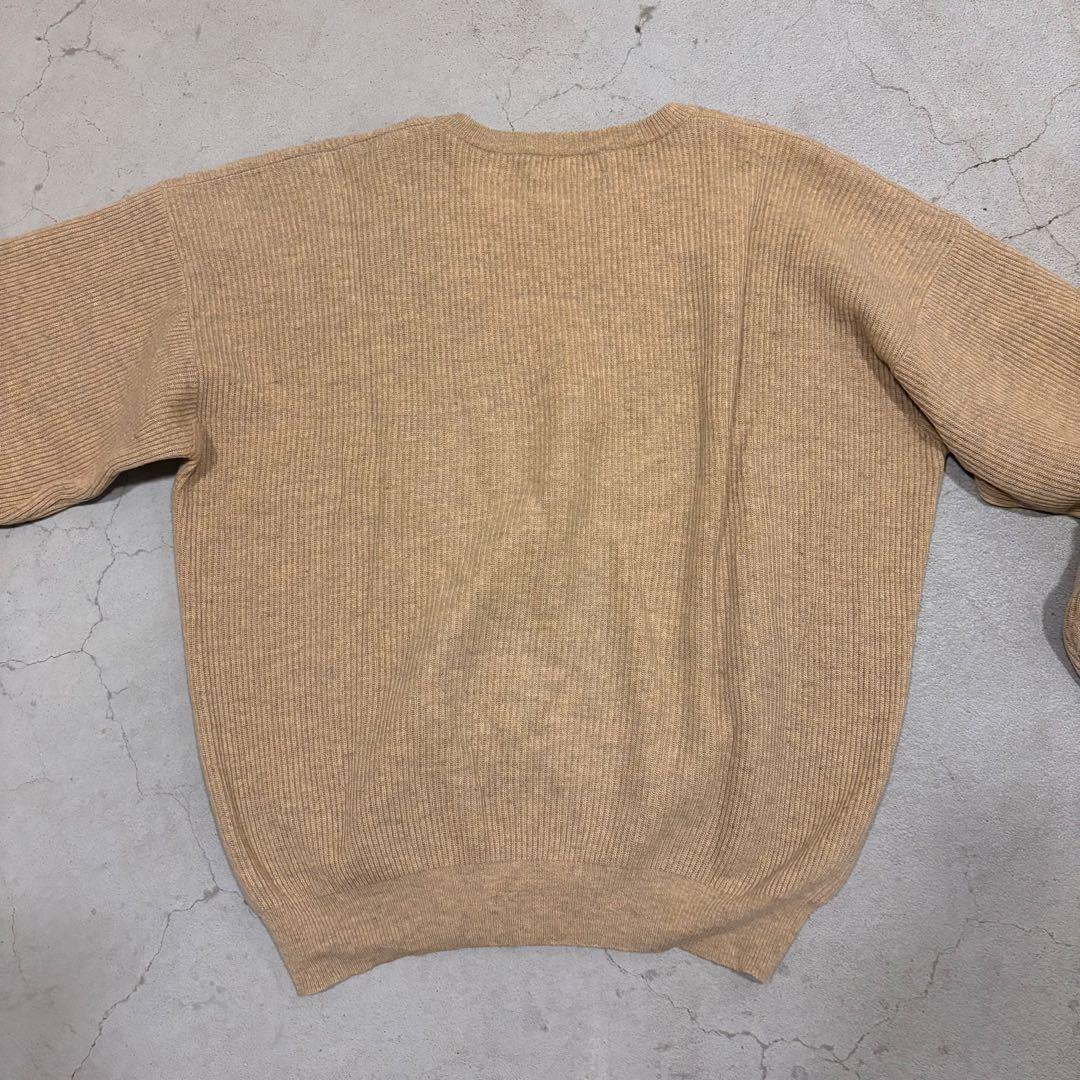 80sイタリア製 PETER BROWNピュアカシミア100%リブニットベージュ