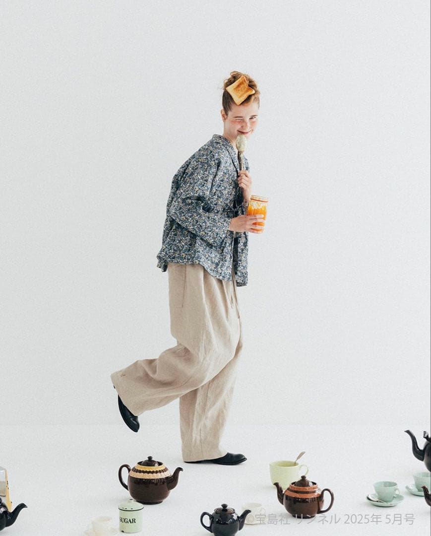 nest robe リネンリバティセーラーブラウス