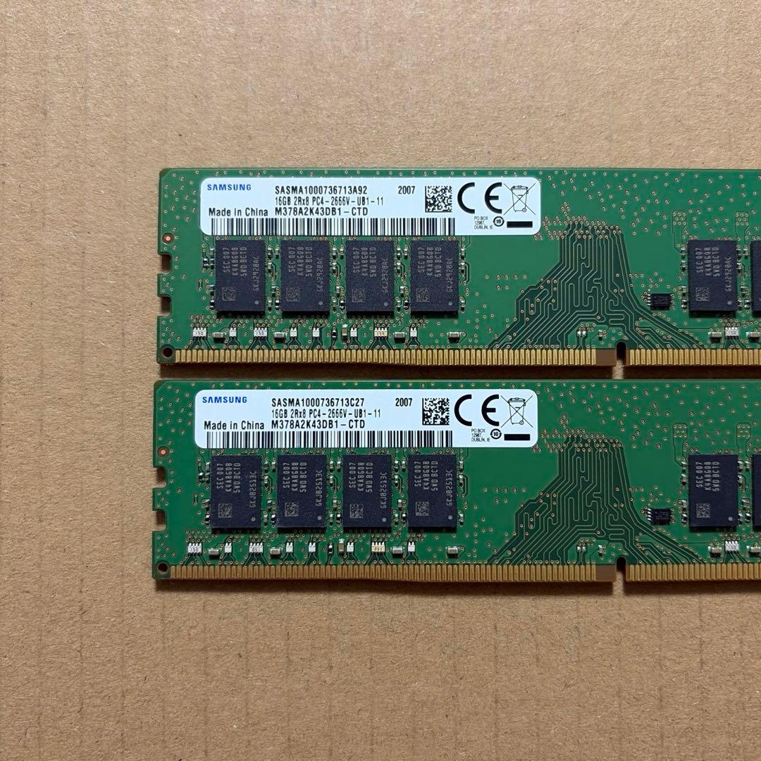 [24] デスクトップ PC メモリ16GBx2(32GB) DDR4 2666