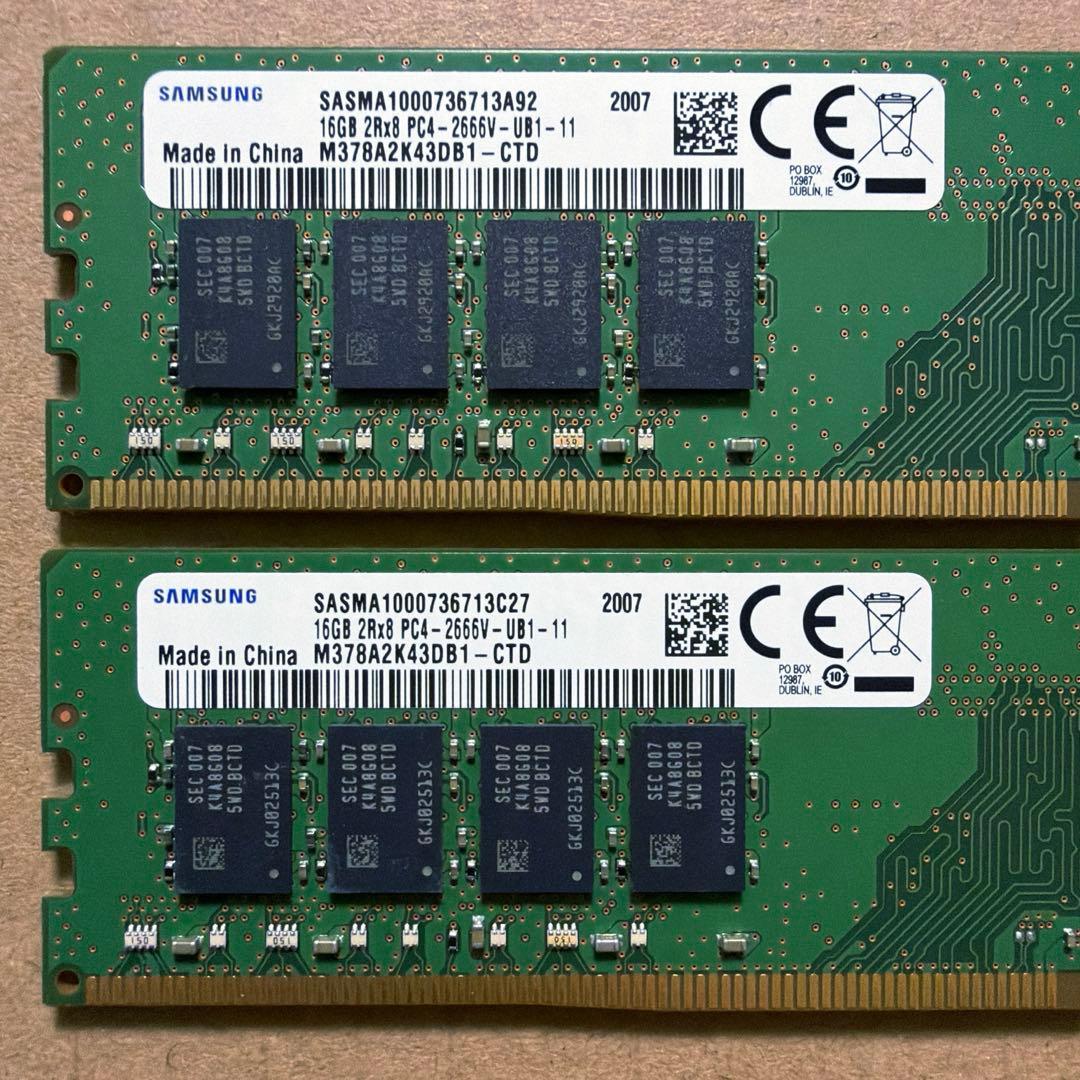 [24] デスクトップ PC メモリ16GBx2(32GB) DDR4 2666