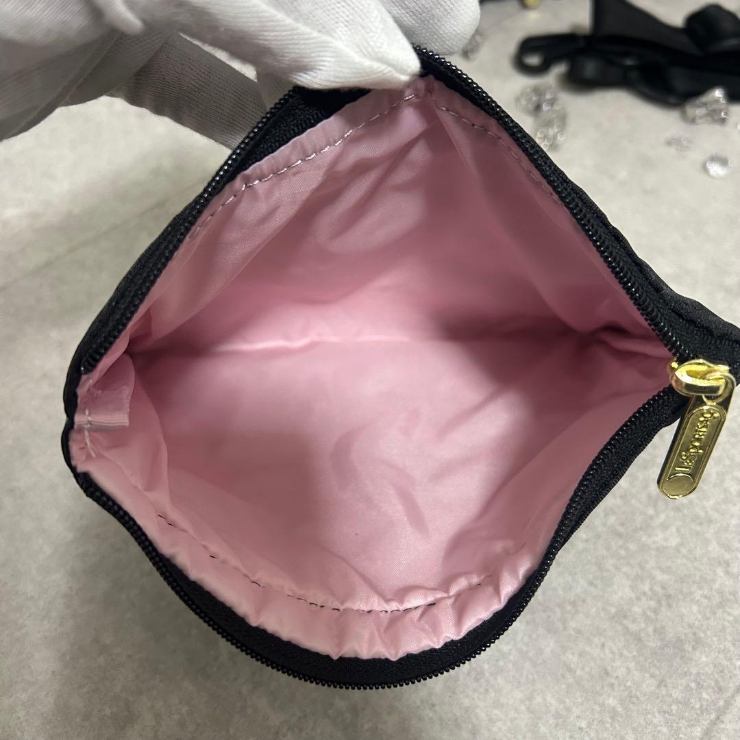 LeSportsac ボストンバッグ ブラック　パフィーブロッサムズ　黒　花柄