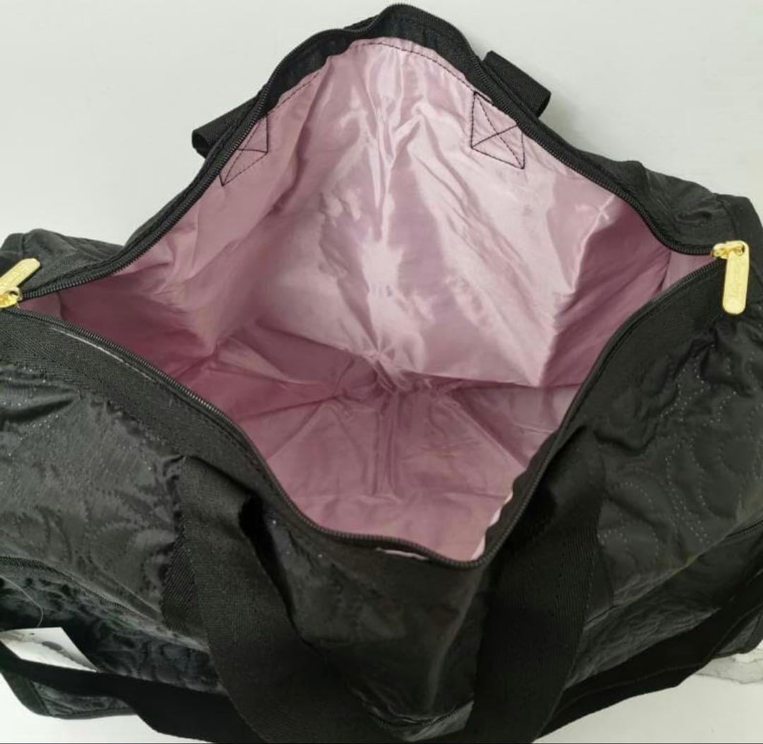 LeSportsac ボストンバッグ ブラック　パフィーブロッサムズ　黒　花柄