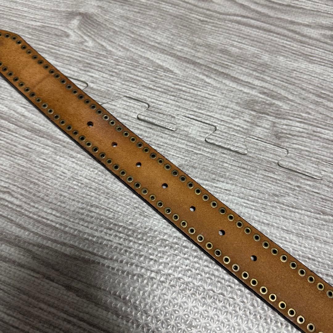 廃番品 RRL ダブルアールエル USA製 レザー スタッズベルト サイズ32