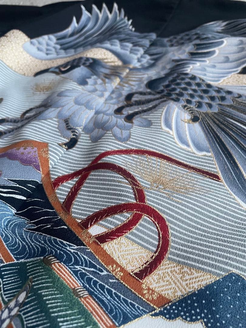 七五三　袴　男の子　5歳　フルセット　黒地に金色模様