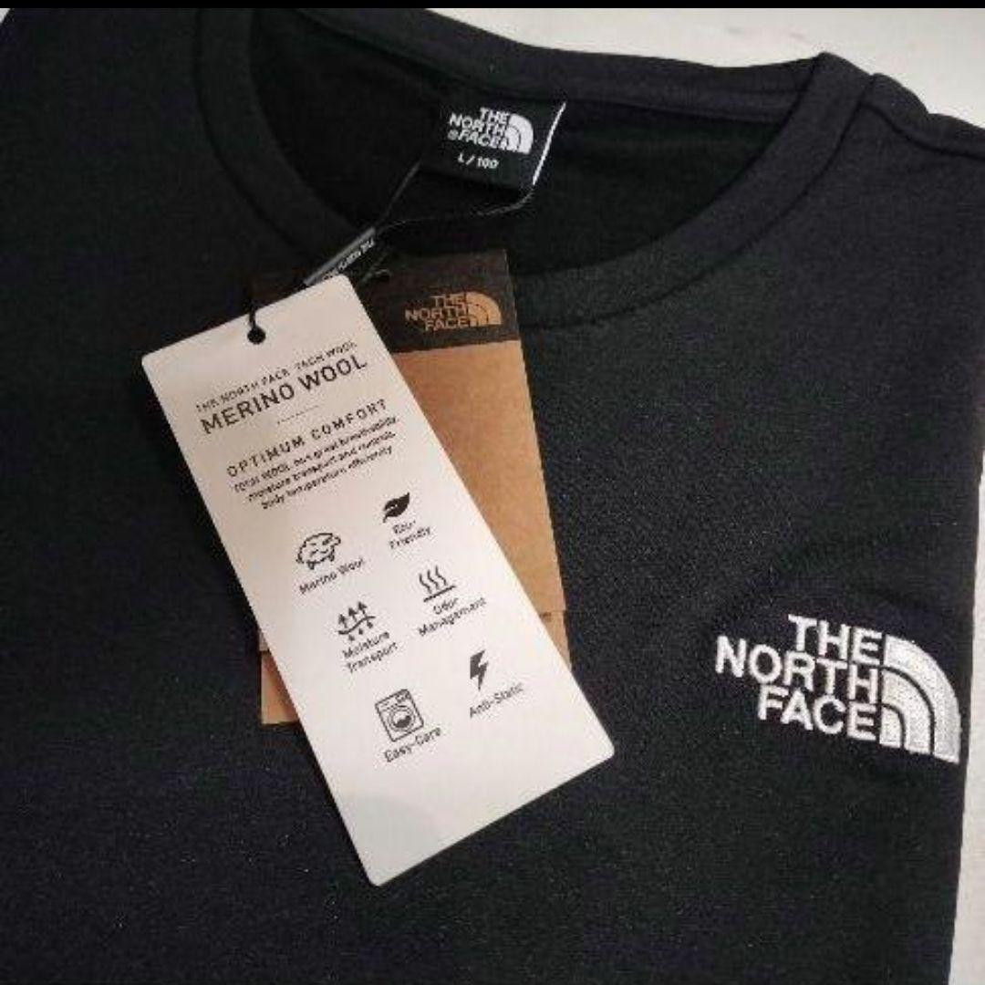 ❍新品　ノースフェイス　メリノウール　ロングスリーブ　スウェット　ブラック　L