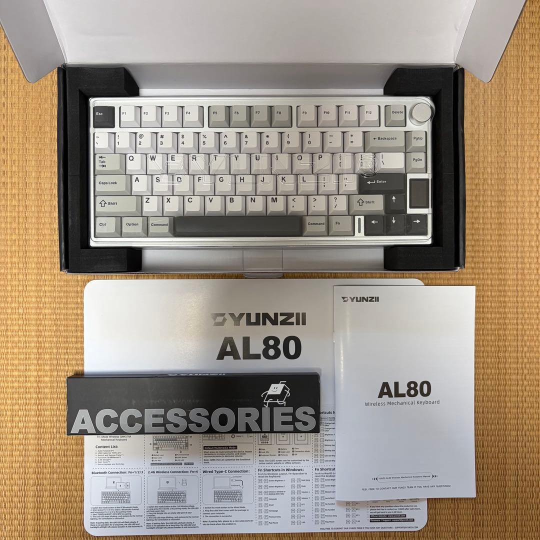 YUNZII AL80 シルバー Gateron Zero軸 75%