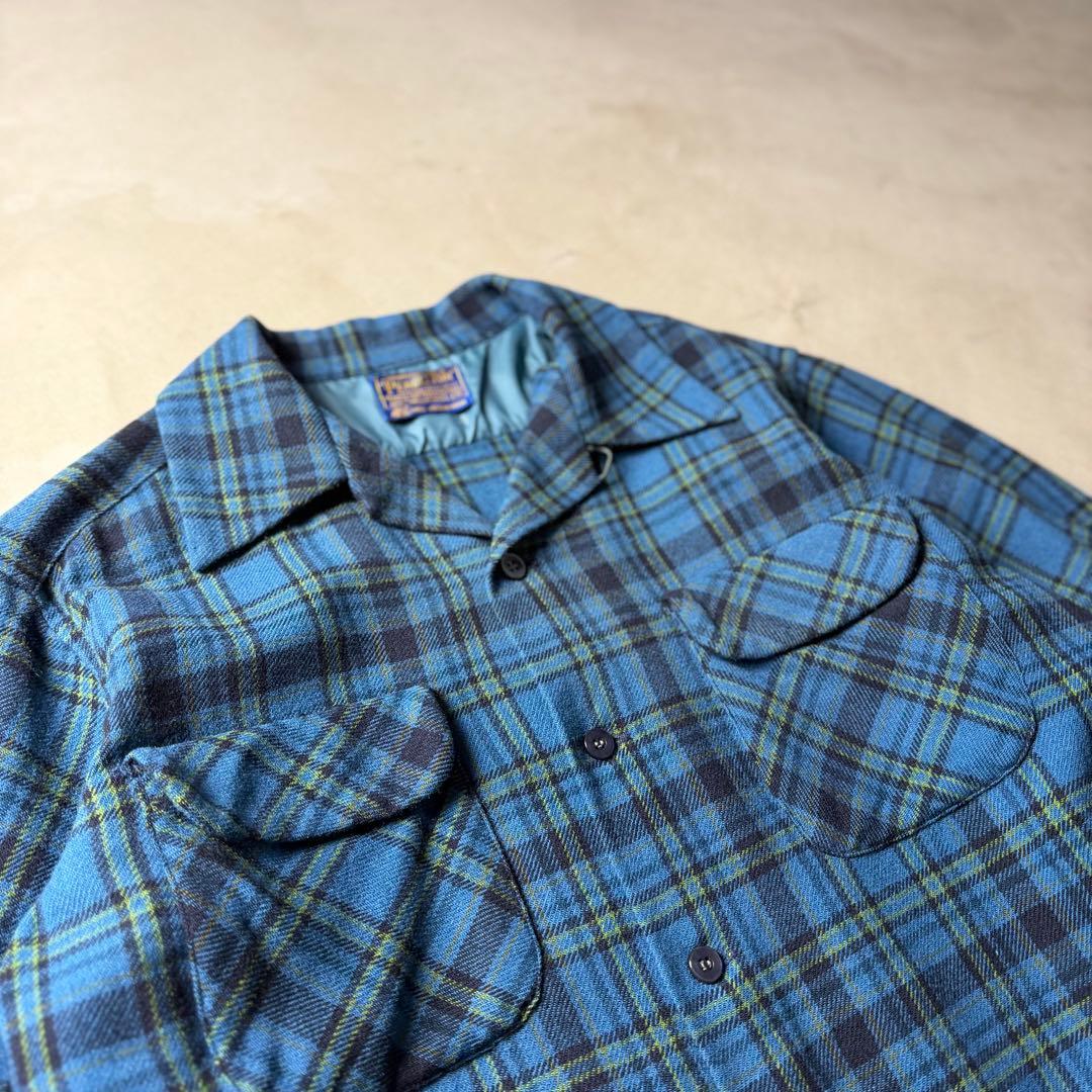 トップス 60s PENDOLTON wool board shirt