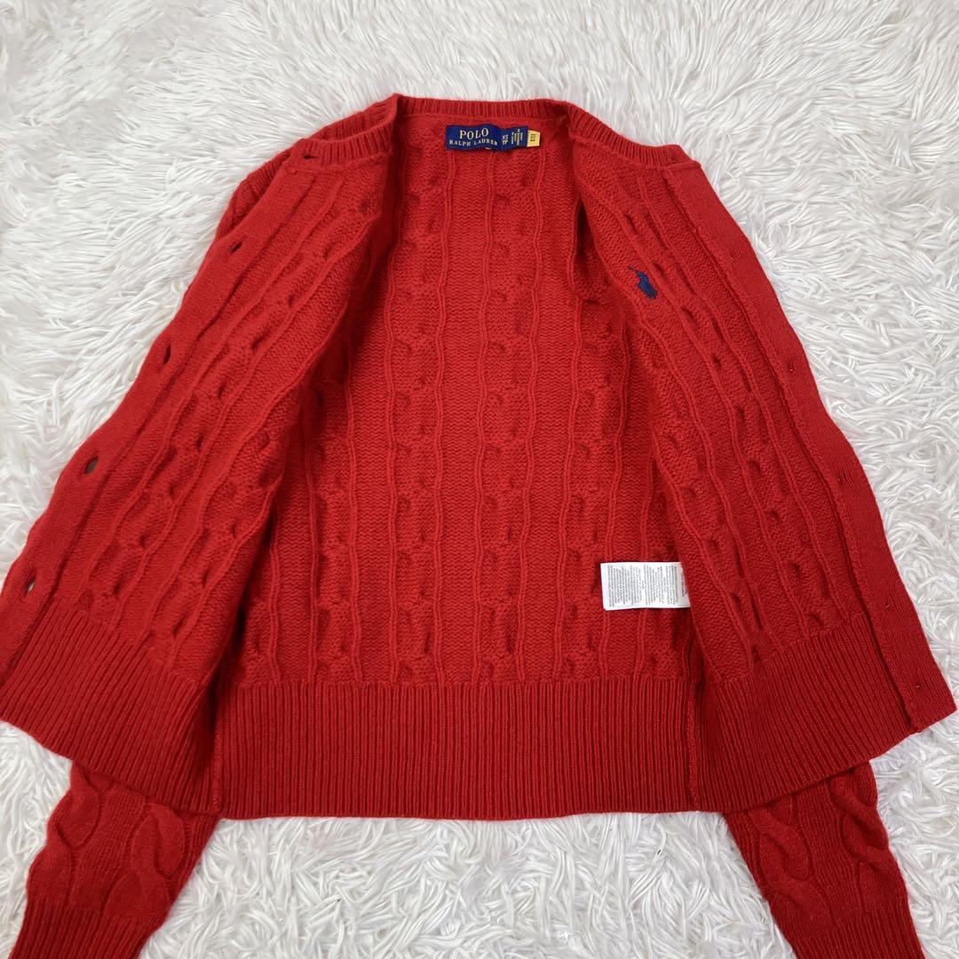 ポロラルフローレン　ケーブルニットカーディガン　ポニー刺繍　カシミヤ　XS