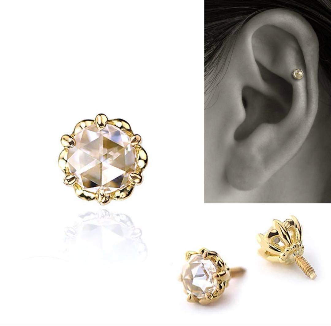 PICOLLET ピコレ ＊K18ローズカット ダイヤモンド ボディピアス