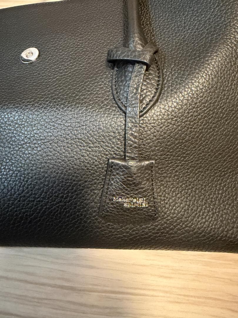 鎌倉シャツ フラップトートバッグ シュリンクレザー ネイビー