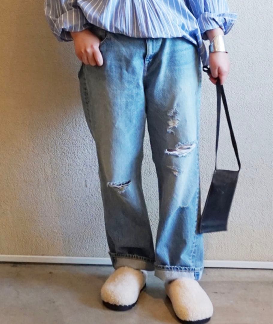 ジャーナルスタンダードラックス13OZデニム ダメージテーパー5PK