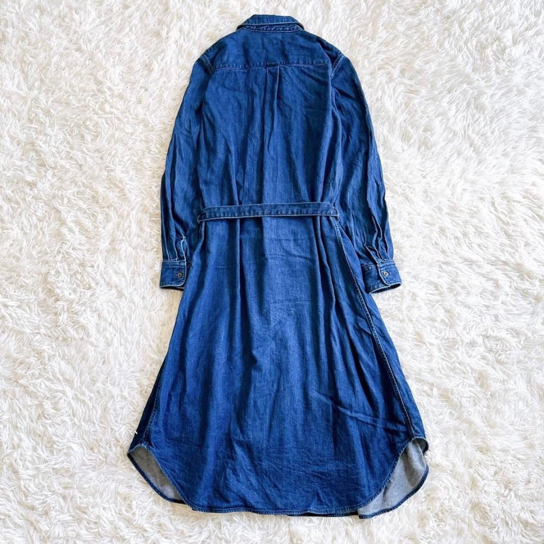 ＊美品【キャピタル】インディゴシャツワンピース　ホーボードレス　ベルト　0