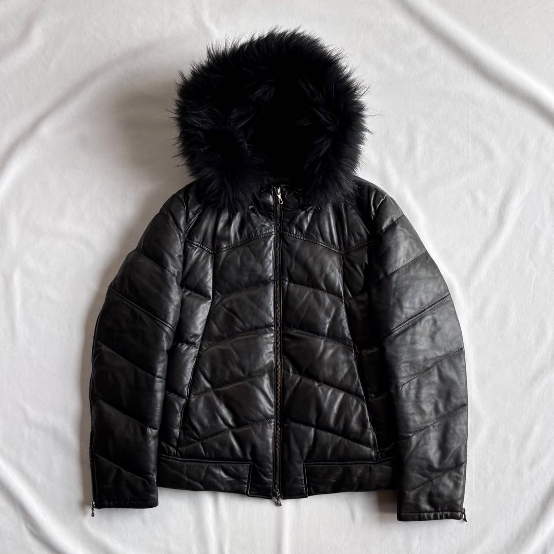 90s-00s TORNADO MART leather down BLK 名作